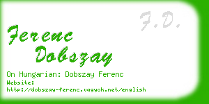 ferenc dobszay business card